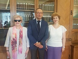 Вице-президент ВОС Л. П. Абрамова провела рабочую встречу с атташе по культуре посольства Италии в Российской Федерации Луиджи Саулли