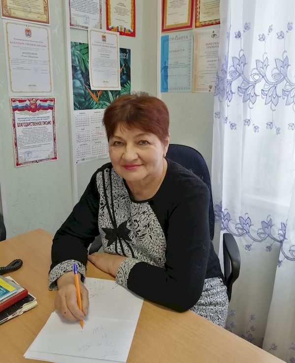 Председатель Гусевской местной организации Всероссийского общества слепых Андреева Ольга Ивановна