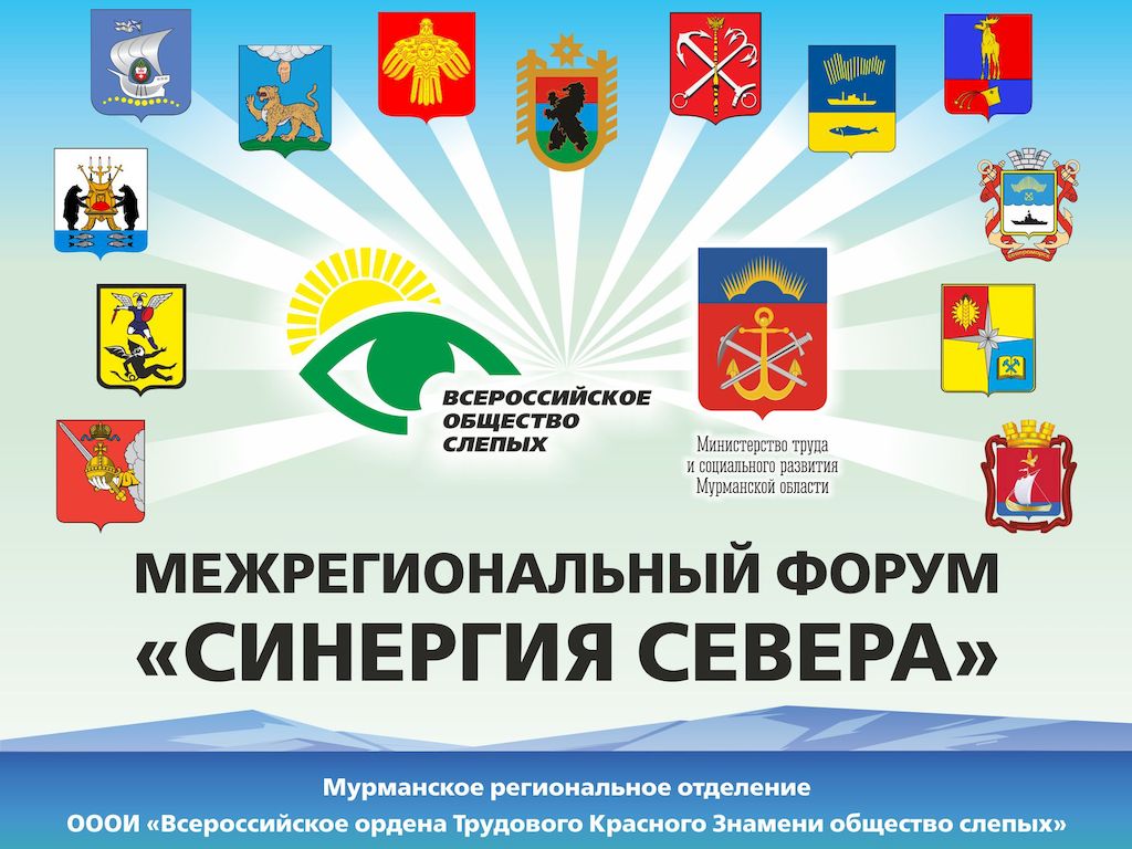 Логотип межрегионального форума Мурманской РО ВОС "Синергия Севера"