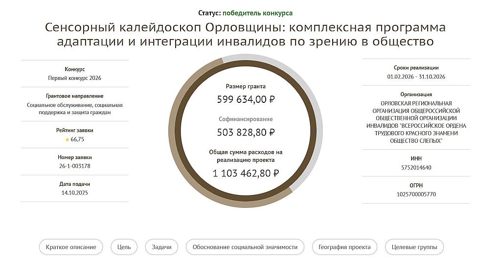 проект Орловской РО ВОС