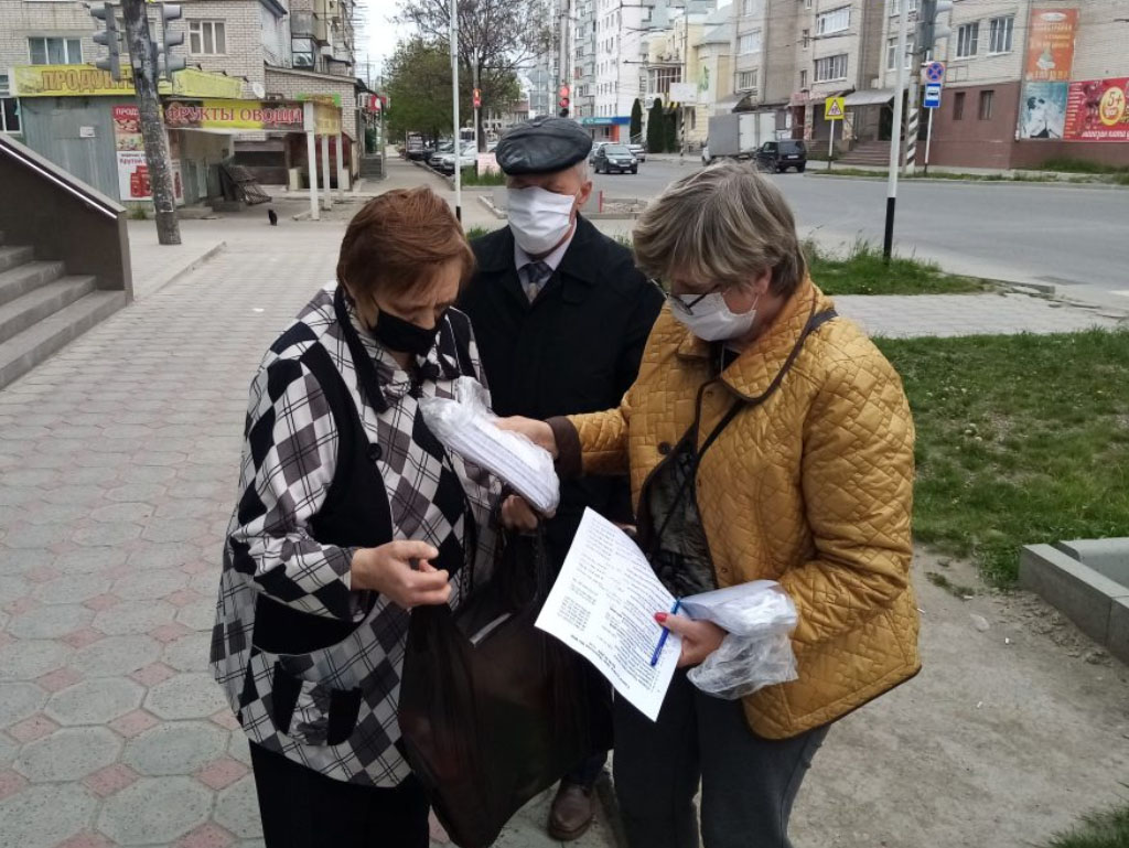 Выделение гигиенических масок групоргам для раздачи инвалидам по зрению