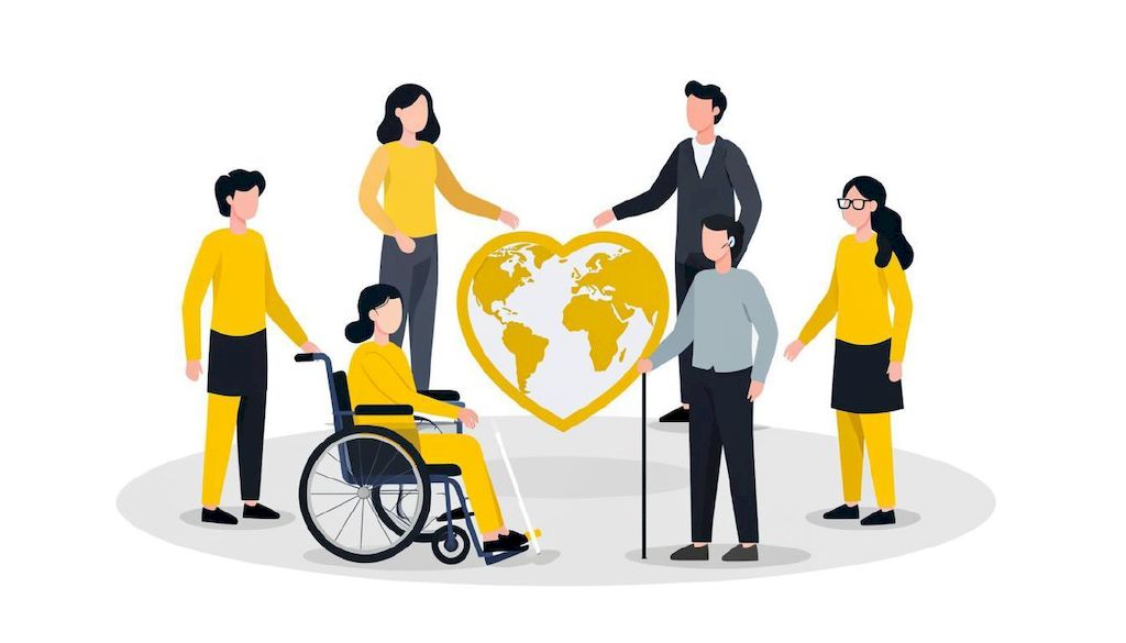 на картинке схематично изображены люди с различной инвалидностью